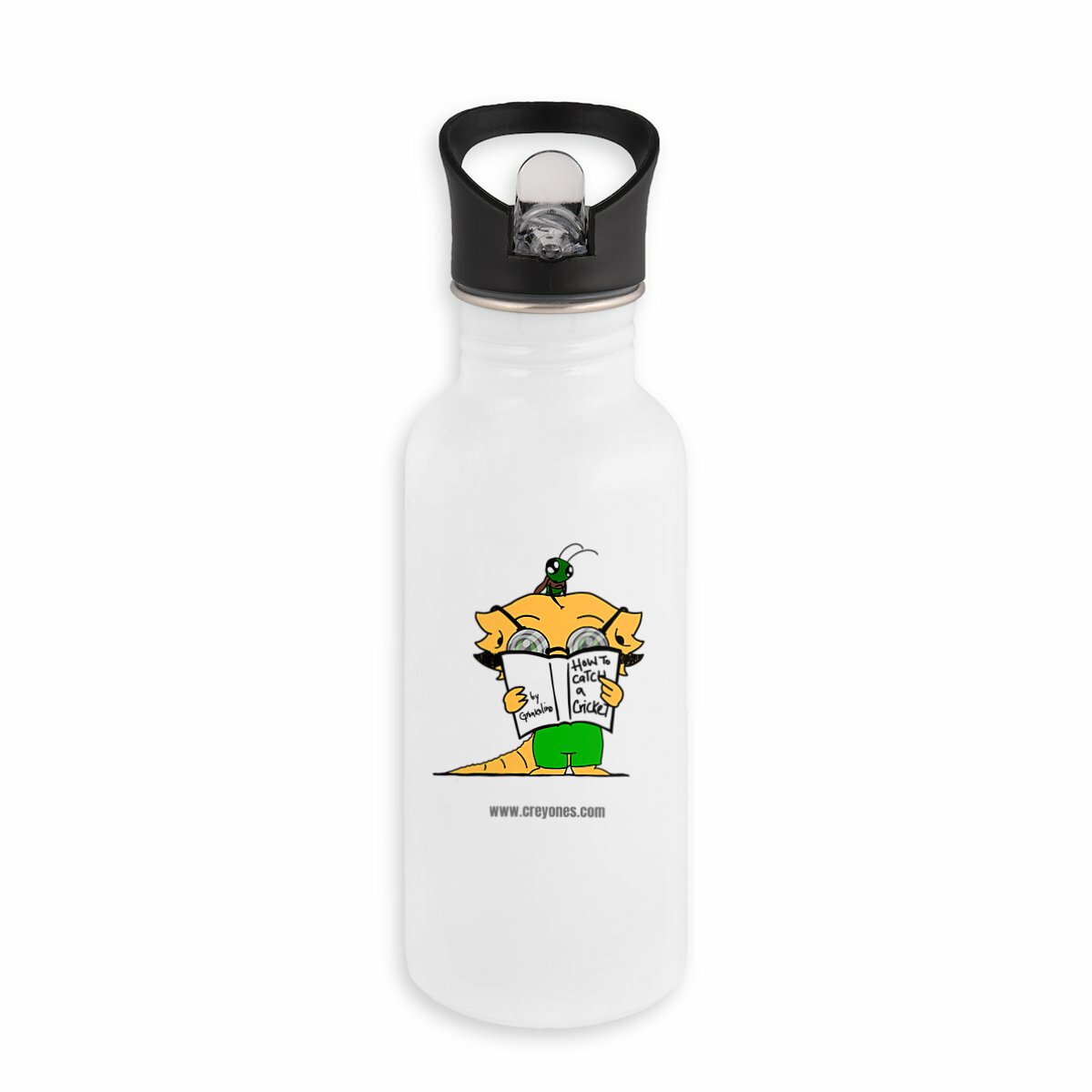 Stainless steel water bottle with straw - onewheel