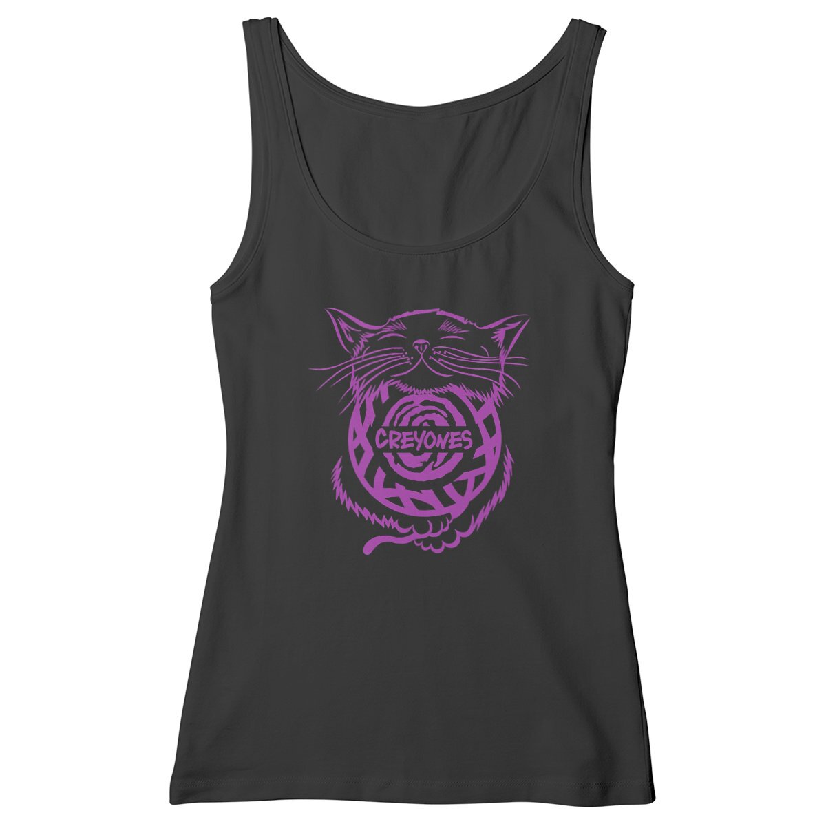 Women's slim fit Tank Top - cat by Creyones, premium