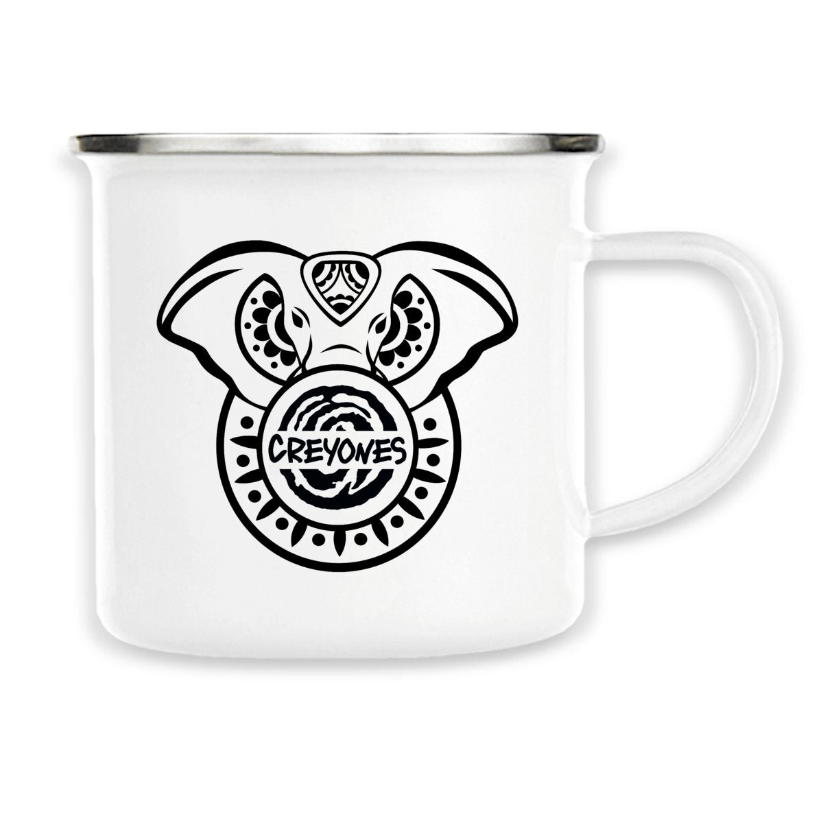 Enamel mug - elephant by Creyones, premium