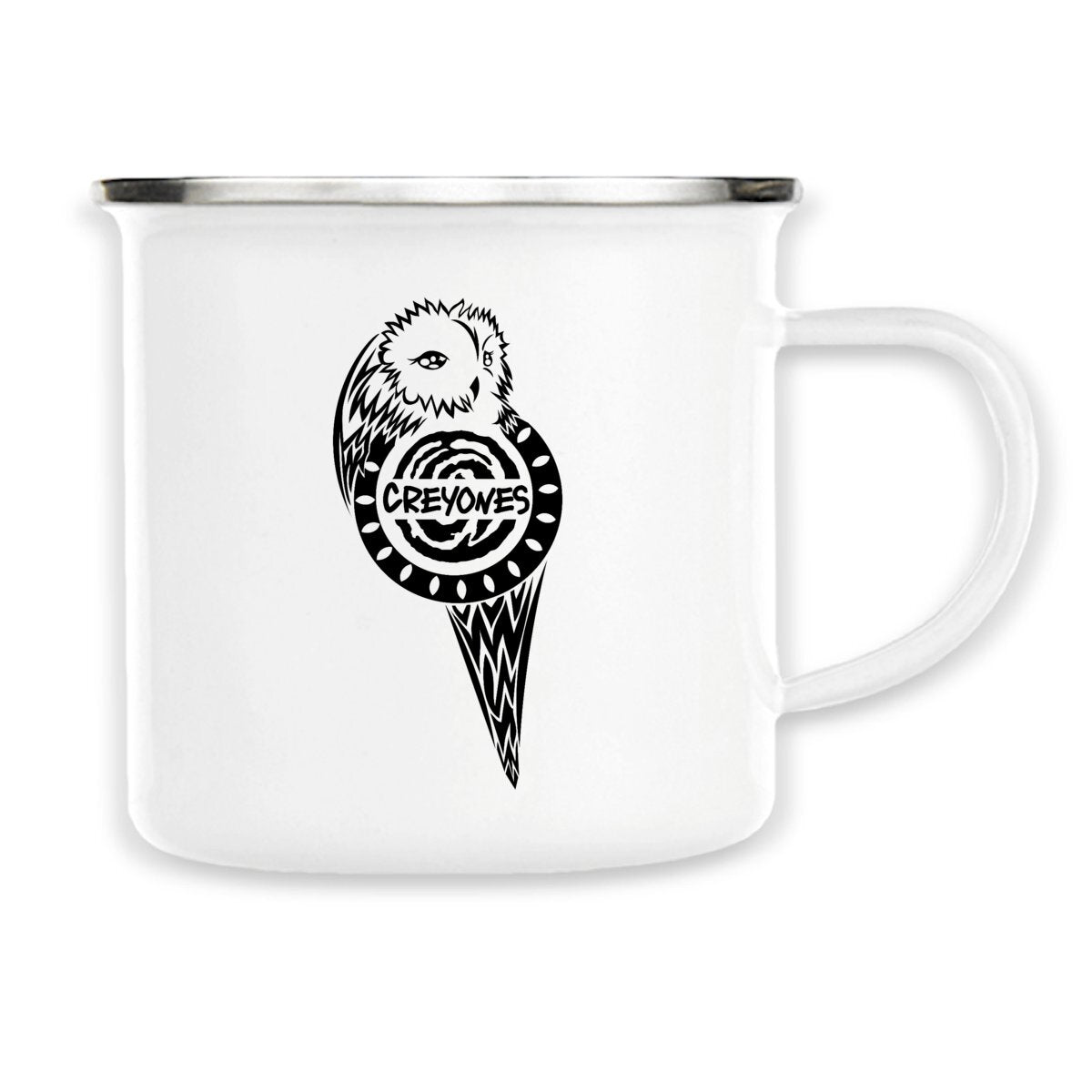 Enamel mug - owl by Creyones, premium