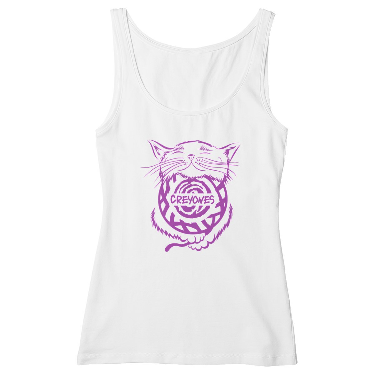 Women's slim fit Tank Top - cat by Creyones, premium